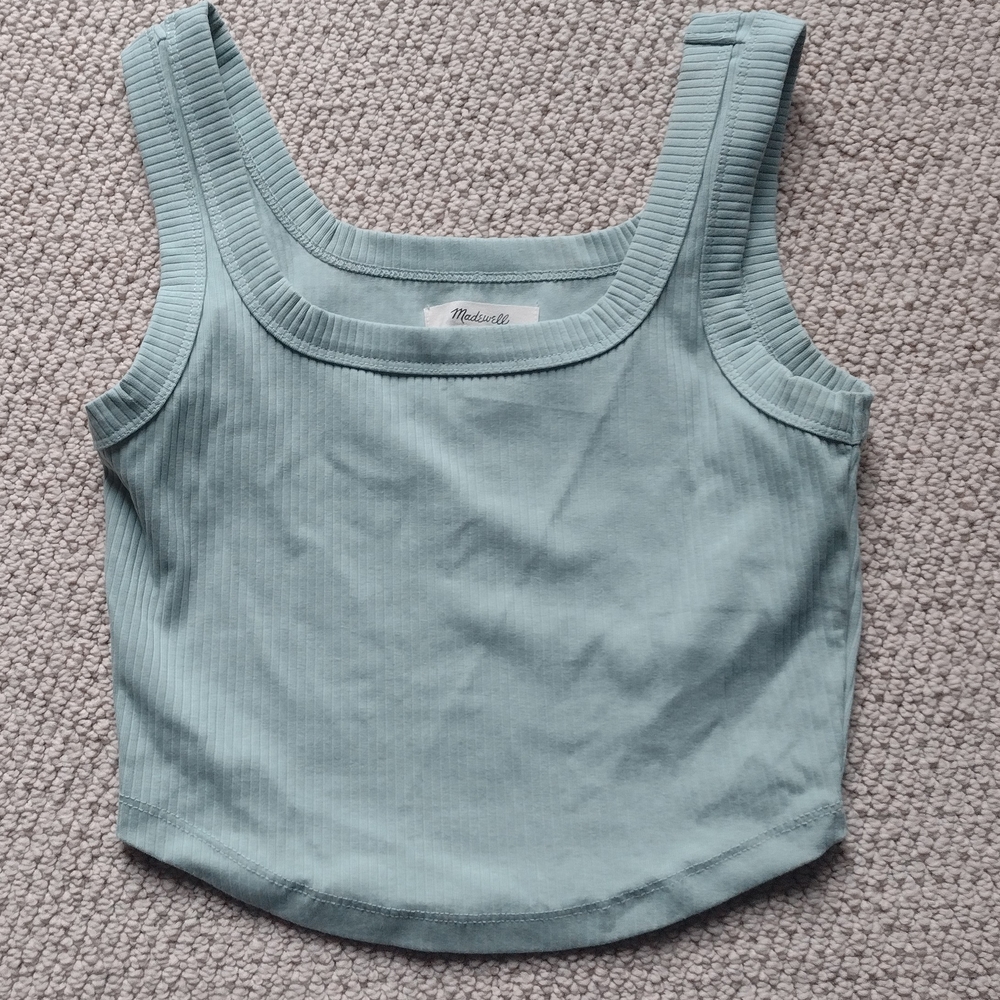 Mint Green Ribbed Tank Top